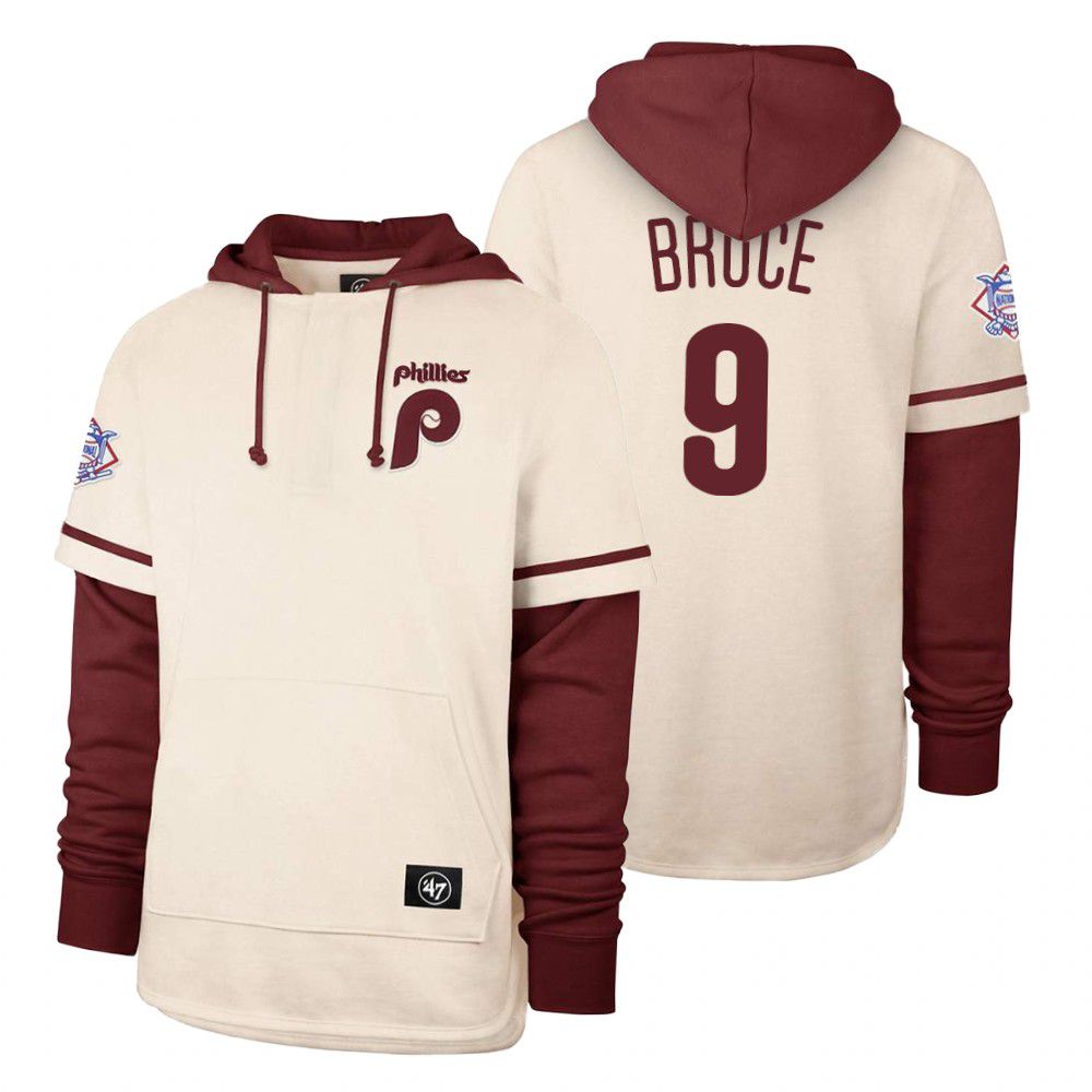 Men Philadelphia Phillies #9 Broce Cream 2021 Pullover Hoodie MLB Jersey->san diego padres->MLB Jersey